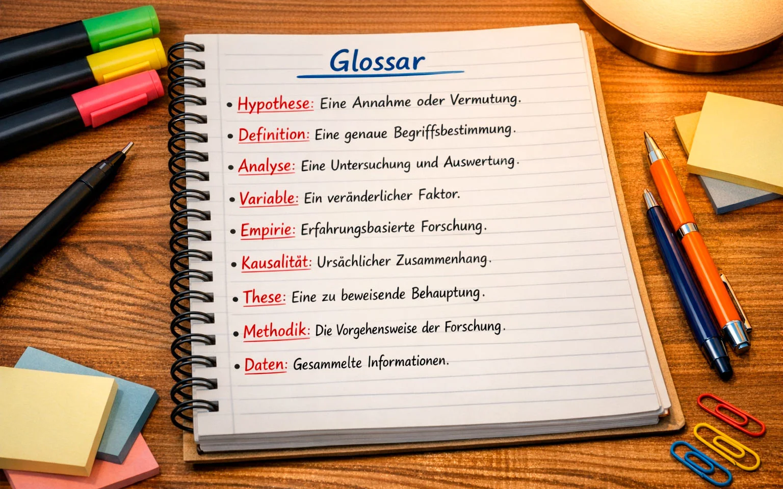 Aufgeschlagenes Notizbuch mit Sportwetten-Begriffen